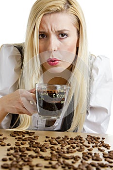 Mujer de negocios taza de café 