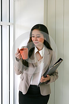 Businesswoman with a cup of coffee