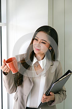 Businesswoman with a cup of coffee