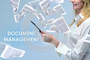 Businesswoman and document management