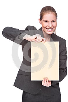 Businesswoman with envelope