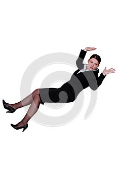 Businesswoman falling backwards