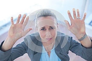 Businesswoman feeling trapped