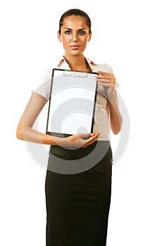 Businesswoman with folder