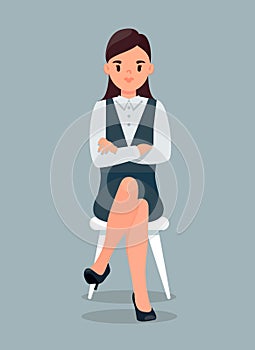 Businesswoman in Formal Suit Flat Illustratio