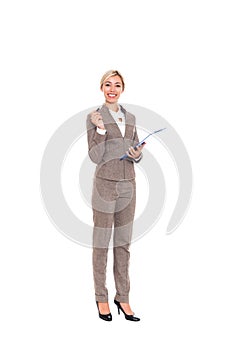 Businesswoman full length isolated
