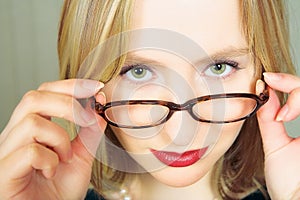 Businesswoman with glasses