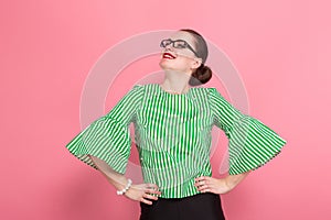 Businesswoman with hair bun