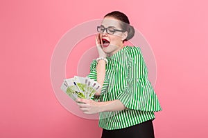 Businesswoman with hair bun