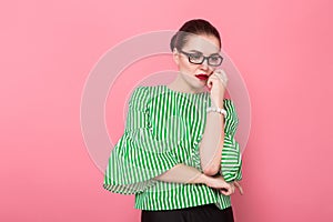 Businesswoman with hair bun