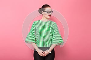 Businesswoman with hair bun