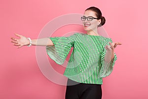 Businesswoman with hair bun