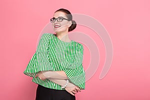 Businesswoman with hair bun