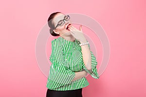 Businesswoman with hair bun