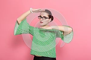 Businesswoman with hair bun