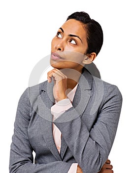 Businesswoman With Hand On Chin