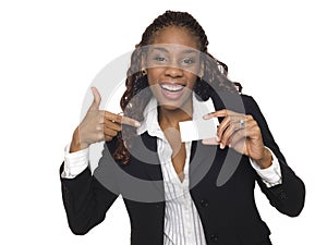 Businesswoman - happy business card