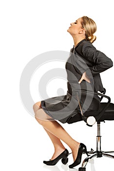 Businesswoman having back pain