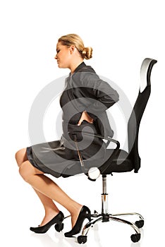 Businesswoman having back pain