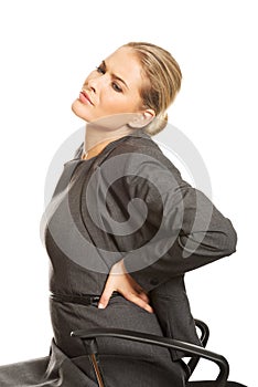 Businesswoman having back pain