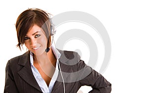 Businesswoman with headset