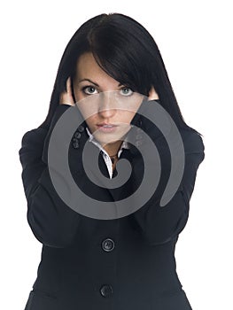 Businesswoman - hear no evil