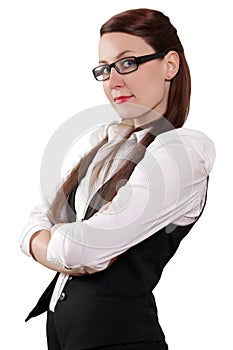 Businesswoman with her arms crossed