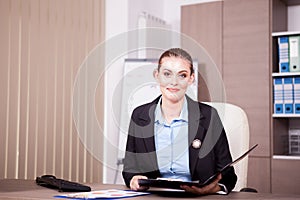 Businesswoman in her office