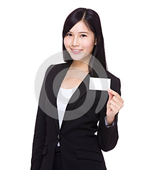 Businesswoman hold with namecard