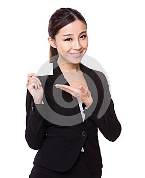 Businesswoman hold with namecard