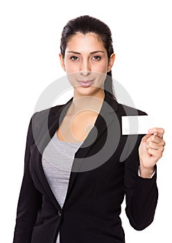 Businesswoman hold with namecard