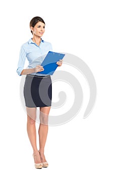 Businesswoman Holding Clipboard