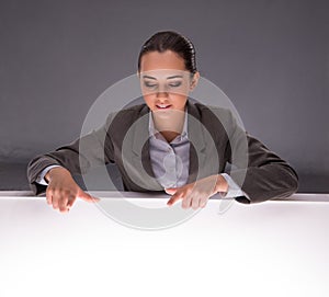 The businesswoman holding hands in business concept