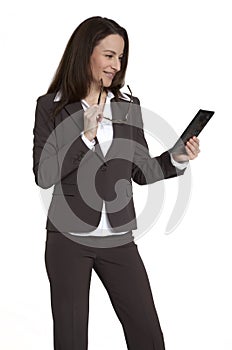 Businesswoman Holding Tablet Device