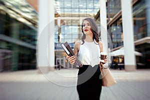 Businesswoman in a hurry