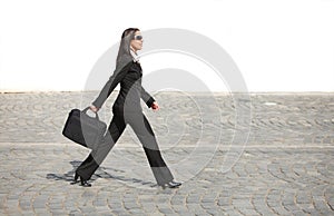 Businesswoman in a hurry