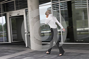 Businesswoman in a hurry