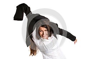 Businesswoman hurrying up