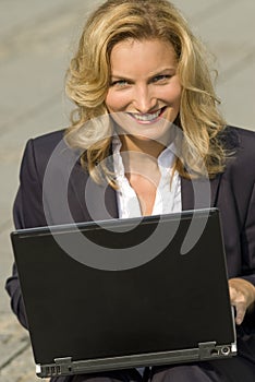 Businesswoman with laptop