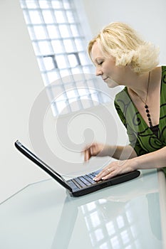 Businesswoman on laptop