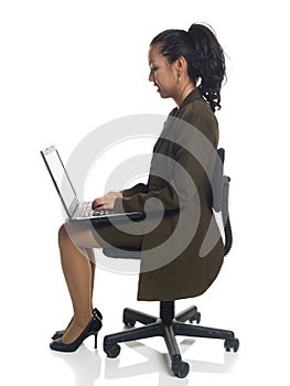 Businesswoman - laptop chair