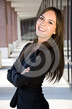 Businesswoman with a laughing smile