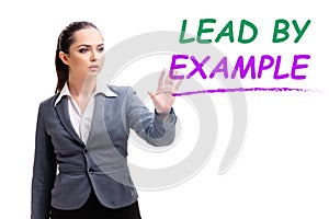 Businesswoman in lead by example concept