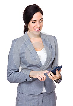 Businesswoman look at the cellphone