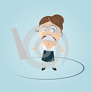 Businesswoman losing ground clipart