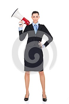 businesswoman with megaphone