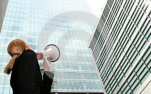 Businesswoman with Megaphone