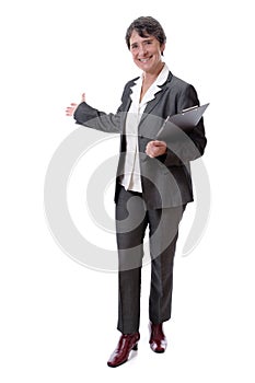 Businesswoman with notepad