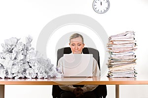 Businesswoman with paperwork