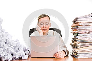 Businesswoman with paperwork photo